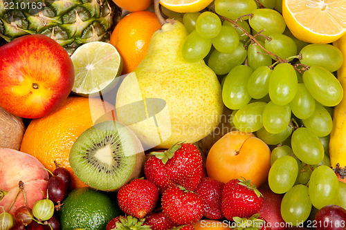 Image of Huge group of fresh vegetables and fruits