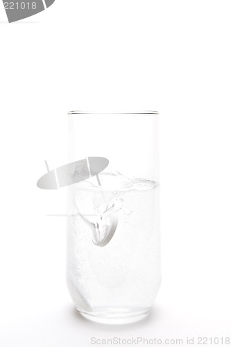 Image of aspirin splash in water glass