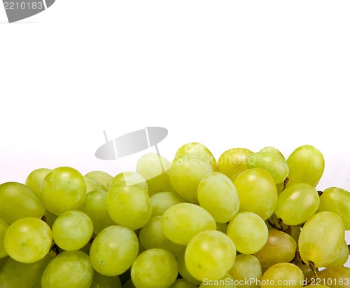 Image of Bunch of Green Grapes laying isolated