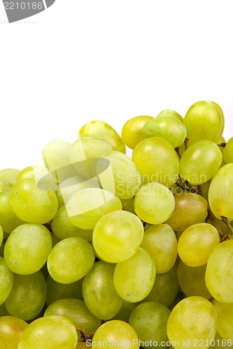 Image of Bunch of Green Grapes laying isolated