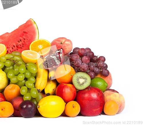 Image of Huge group of fresh fruits isolated on a white