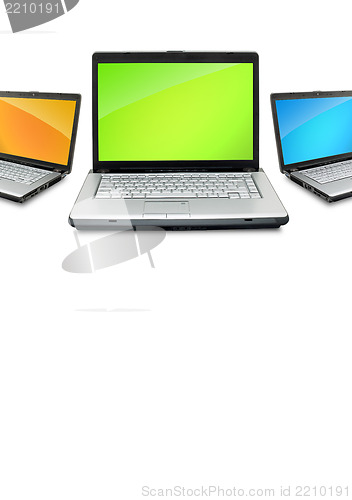 Image of Open laptops