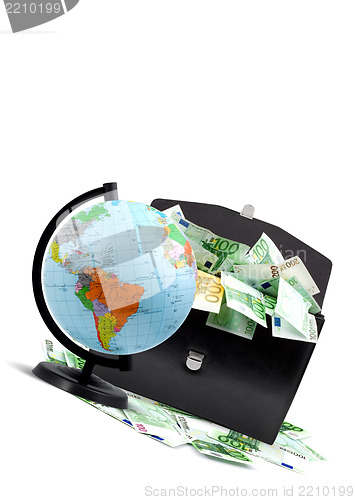 Image of Globe, money and briefcase