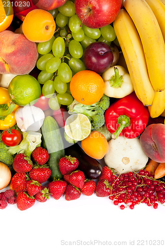 Image of Huge group of fresh vegetables and fruits