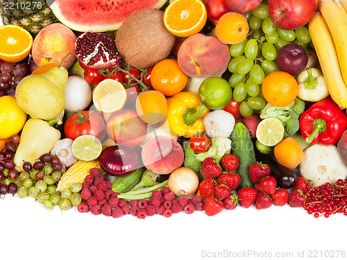 Image of Huge group of fresh vegetables and fruits