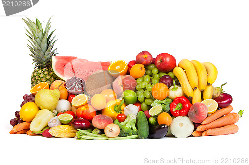 Image of Huge group of fresh vegetables and fruits