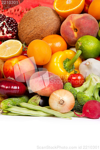 Image of Huge group of fresh vegetables and fruits