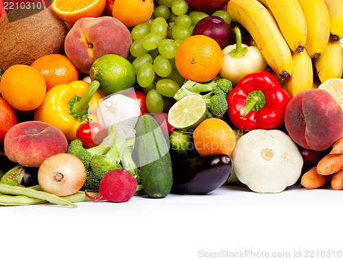 Image of Huge group of fresh vegetables and fruits