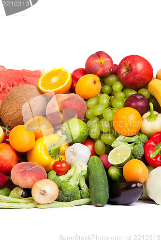 Image of Huge group of fresh vegetables and fruits