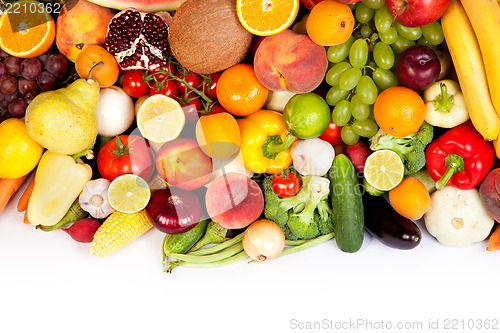 Image of Huge group of fresh vegetables and fruits