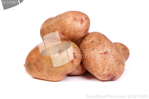 Image of Group of potatoes isolated on white