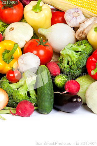 Image of Group of fresh vegetables isolated on white