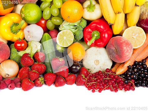 Image of Huge group of fresh vegetables and fruits