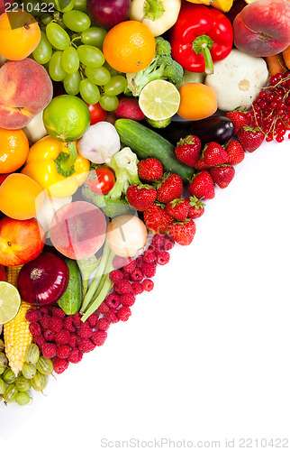 Image of Huge group of fresh vegetables and fruits