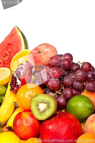 Image of Huge group of fresh fruits isolated on a white