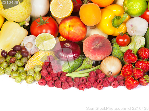 Image of Huge group of fresh vegetables and fruits