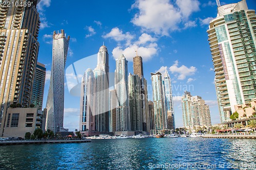 Image of Dubai Marina cityscape, UAE
