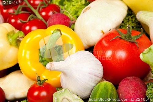 Image of Group of fresh vegetables isolated on white