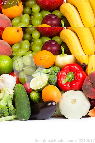 Image of Huge group of fresh vegetables and fruits