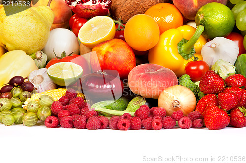 Image of Huge group of fresh vegetables and fruits