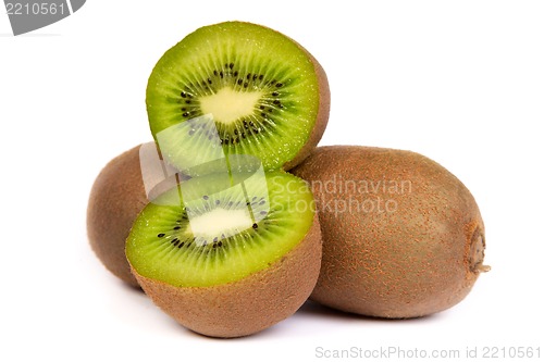 Image of Kiwi cut in half isolated on white