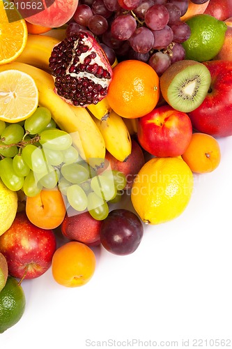 Image of Huge group of fresh fruits isolated on a white