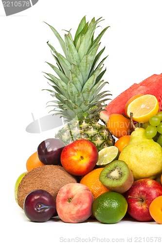 Image of Huge group of fresh fruits isolated on a white