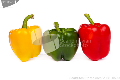 Image of Group of seet bell peppers isolated on white