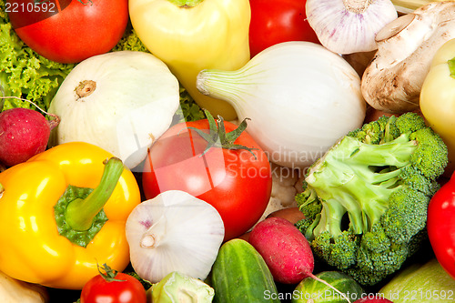Image of Group of fresh vegetables isolated on white