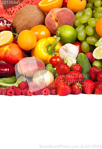 Image of Huge group of fresh vegetables and fruits