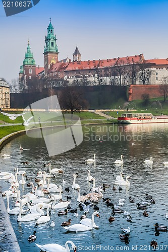 Image of Wawel Castle and Wistula . Krakow Poland.