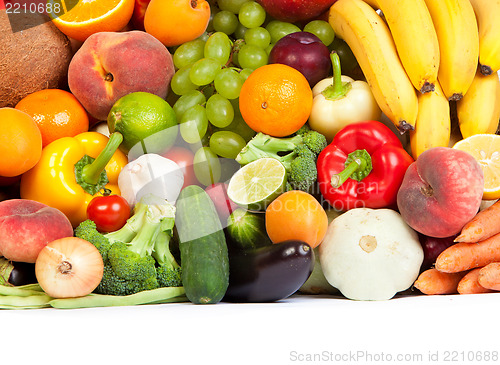 Image of Huge group of fresh vegetables and fruits