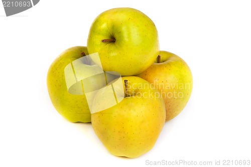 Image of A shiny green apple isolated on white