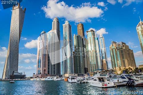Image of Dubai Marina cityscape, UAE