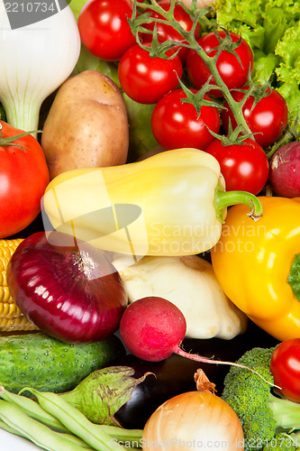 Image of Group of fresh vegetables isolated on white