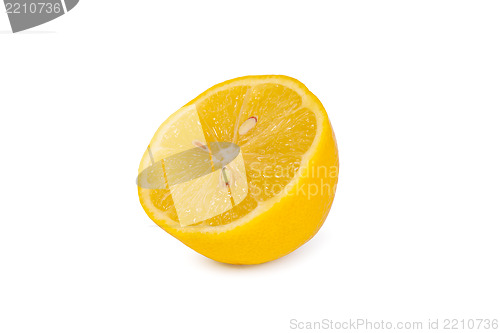 Image of Fresh lemons on white background