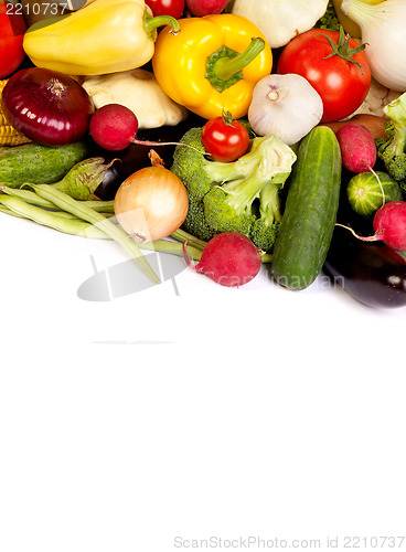 Image of Group of fresh vegetables isolated on white