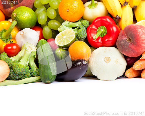 Image of Huge group of fresh vegetables and fruits