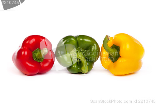 Image of Group of seet bell peppers isolated on white
