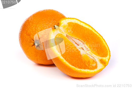 Image of Fresh orange and a half part of orange