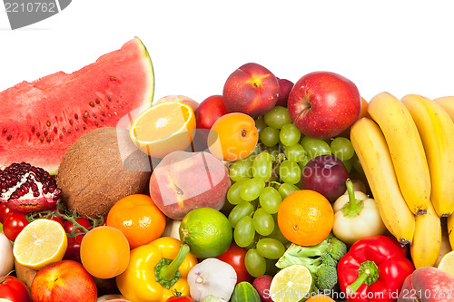 Image of Huge group of fresh vegetables and fruits