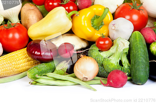 Image of Group of fresh vegetables isolated on white