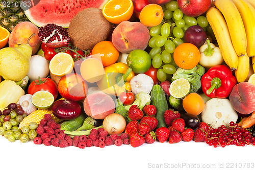 Image of Huge group of fresh vegetables and fruits