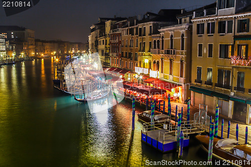 Image of Grand Canal in Venice. NIght