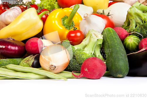Image of Group of fresh vegetables isolated on white