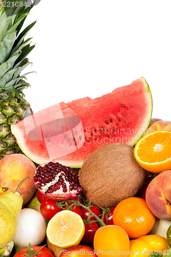 Image of Huge group of fresh vegetables and fruits