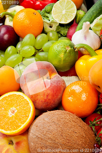 Image of Huge group of fresh vegetables and fruits