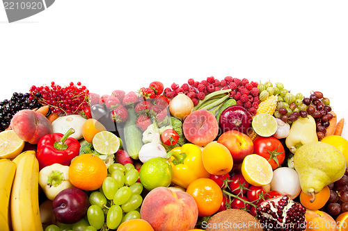 Image of Huge group of fresh vegetables and fruits