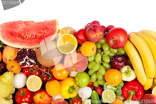 Image of Huge group of fresh vegetables and fruits