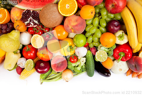 Image of Huge group of fresh vegetables and fruits